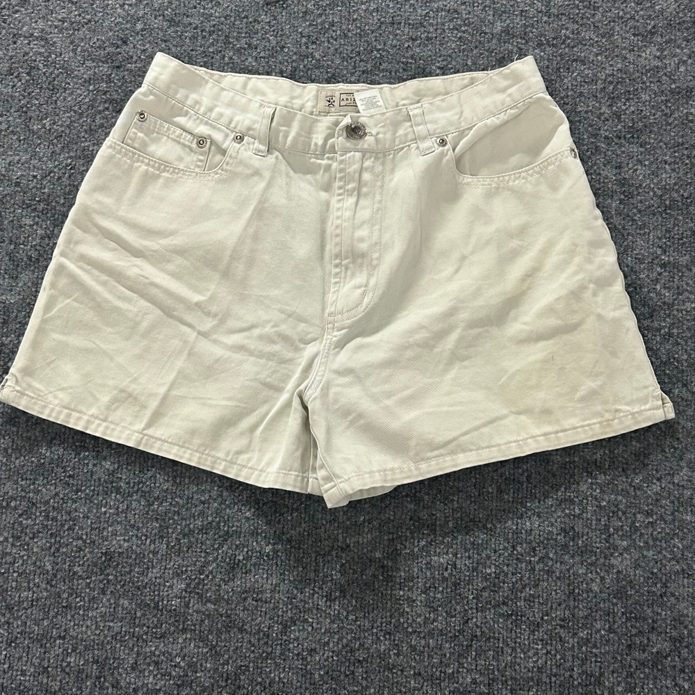 Arizona Shorts Womens Size 16 Khaki Tan Cotton Twill Casual Classic Relaxed Fit